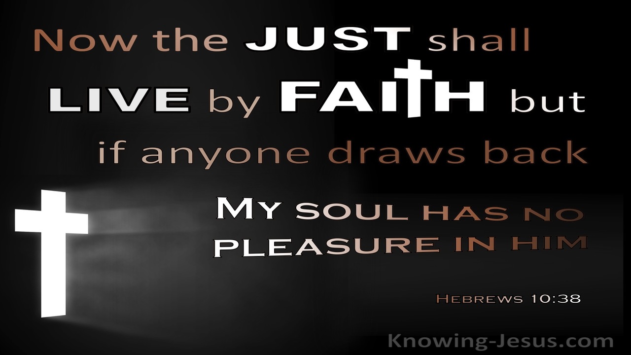 Hebrews 10:38 The Just Shall Live By Faith (black)